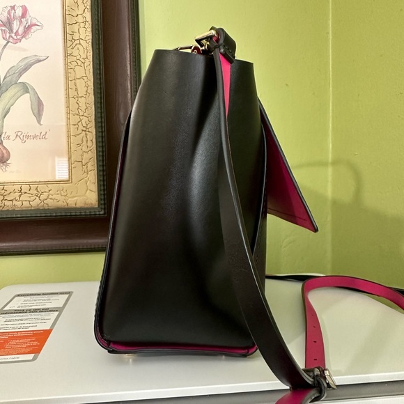 ♥️♠️ KATE SPADE ♣️♥️ARBOUR HILL CHARLINE CROSSBODY HANDBAG BLACK AND PINK - Picture 10 of 15